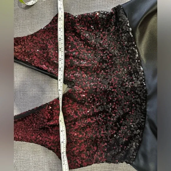 Brand New Black dress w Sequinned Red Top Size M - Picture 11 of 12